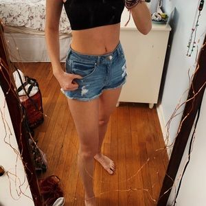 ripped jean shorts